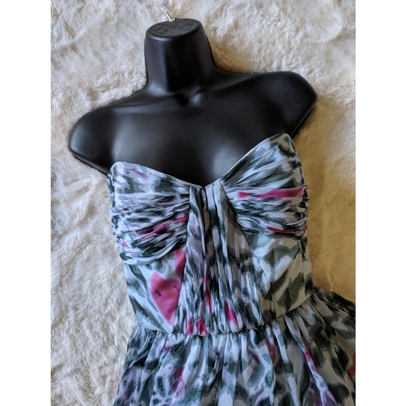 Anthropologie Erin NWT abstract strapless dress s4